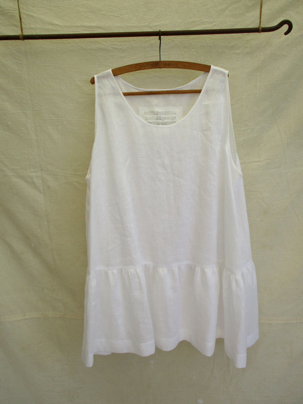 Layering Singlet Top No. 2 in White Linen