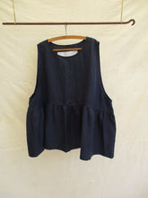 Load image into Gallery viewer, Relaxed Layering Vest Top in Navy Antique-Washed Linen
