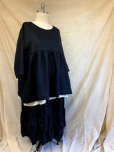 Load image into Gallery viewer, Ruffled Petticoat in Black Crisp Cotton
