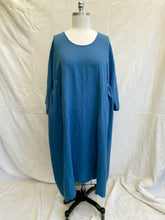 Load image into Gallery viewer, Sarah Smock Dress - Deep Sky Blue Antique-Washed Linen
